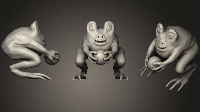 Animal figurines (Ponder Frog Creach, STKJ_1367) 3D models for cnc